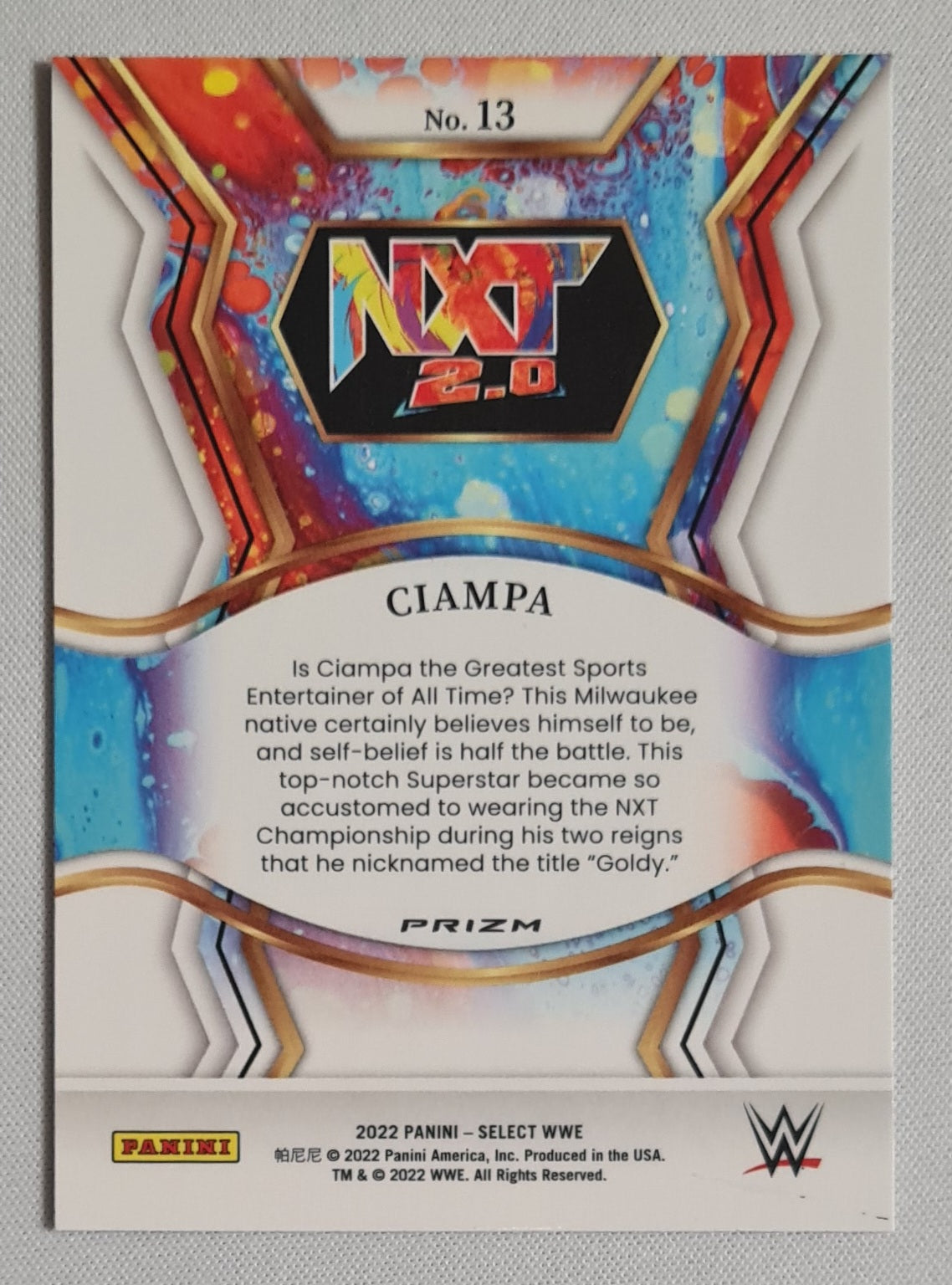 Ciampa - 2022 Panini Select WWE Wrestling NXT 2.0 #13 Flash Prizm