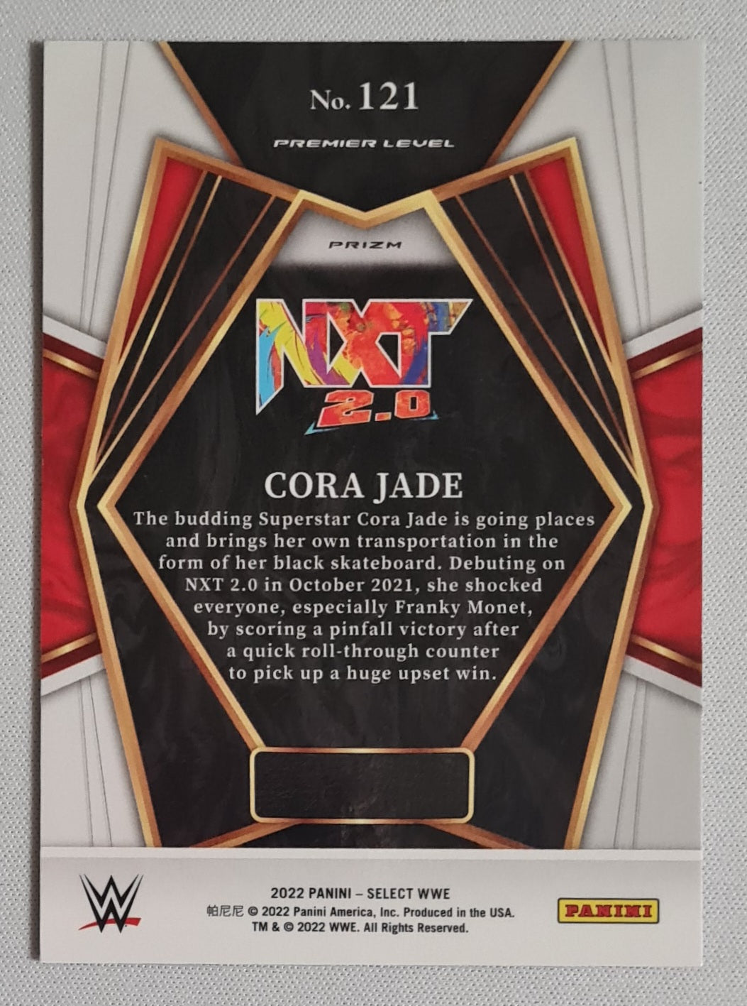 Cora Jade - 2022 Panini Select WWE Wrestling NXT 2.0 (RC) #121 Premier Level Prizm