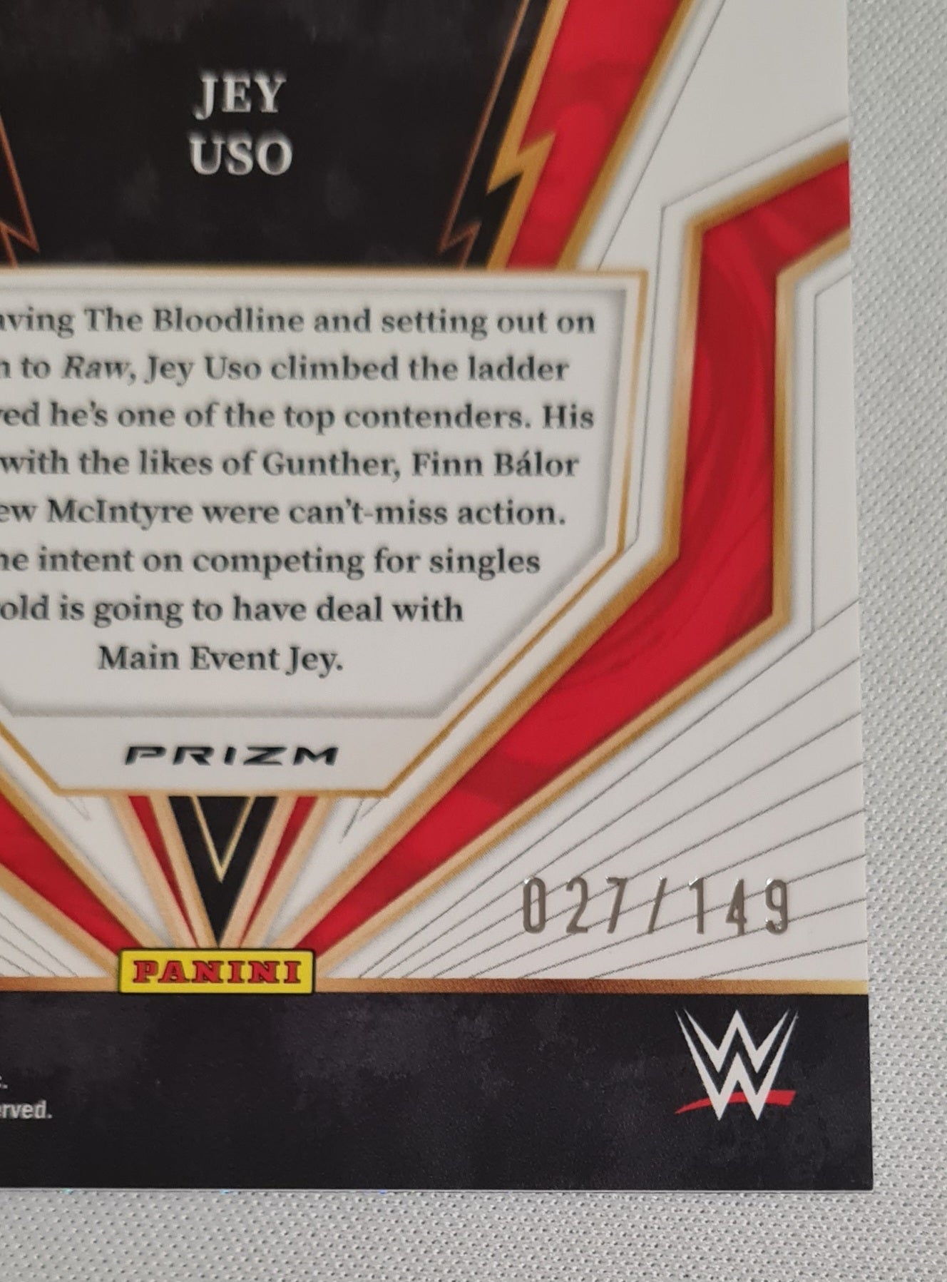 Jey Uso - 2024 Panini Select WWE Wrestling RAW TURBO CHARGED #27 /149