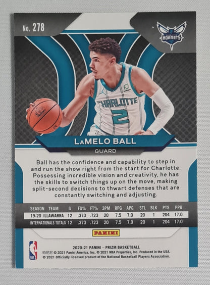 Lamelo Ball - 2020/21 Panini Prizm Basketball NBA Charlotte Hornets (RC) #278
