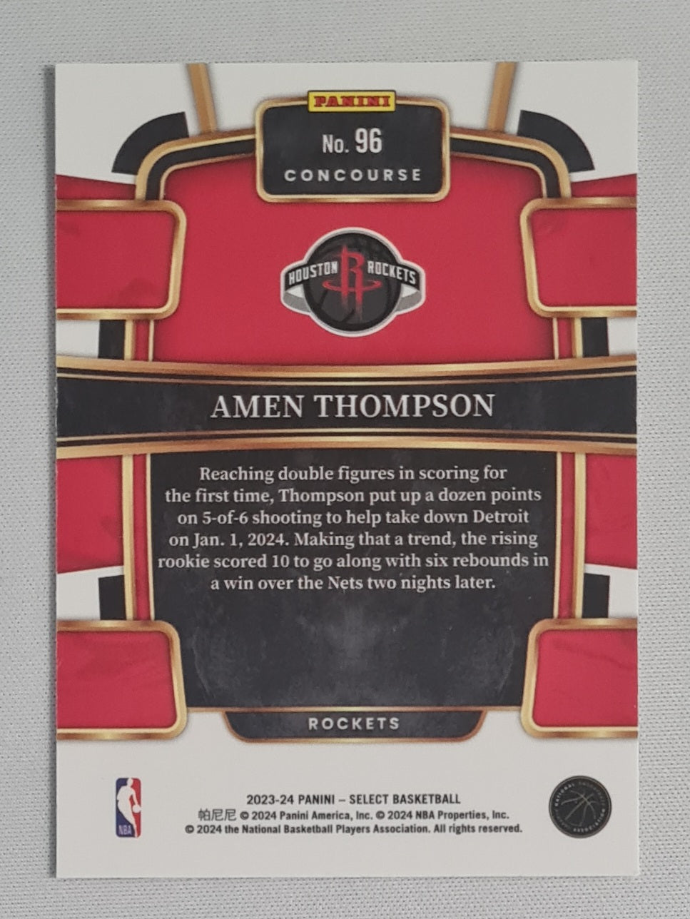 Amen Thompson - 2023/24 Panini Select Basketball NBA Houston Rockets #96 Concourse