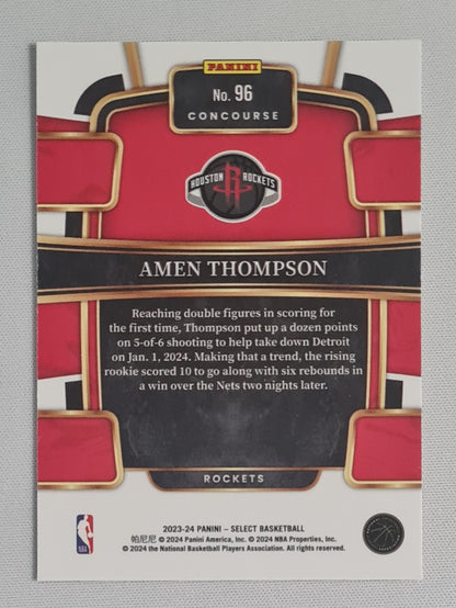 Amen Thompson - 2023/24 Panini Select Basketball NBA Houston Rockets #96 Concourse