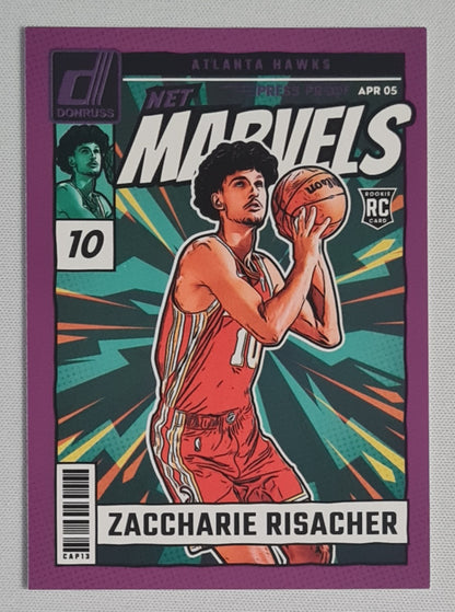 Zaccharie Risacher - 2024/25 Panini Donruss Basketball NBA Atlanta Hawks MARVELS Net (RC) #14