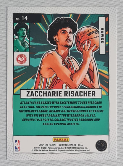 Zaccharie Risacher - 2024/25 Panini Donruss Basketball NBA Atlanta Hawks MARVELS Net (RC) #14