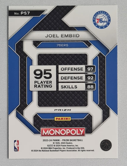 Joel Embiid - 2023/24 Panini Prizm Basketball NBA 76ers MONOPOLY #PS7 Red Dice All star