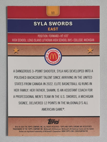 Syla Swords - 2024 Topps Basketball MC DONALD'S All American Games WNBA EAST #11  Refractor