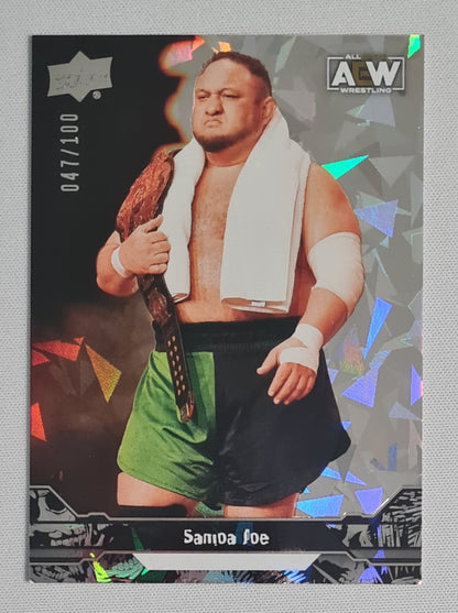 Samoa Joe - 2023 Upper Deck AEW Wresting Piledriver #3 Cracked Ice /100