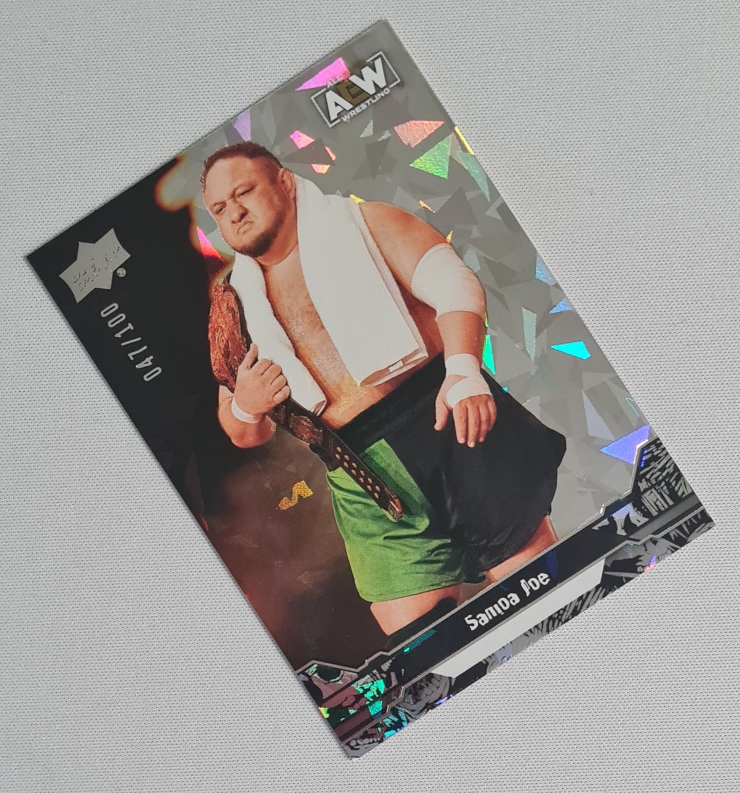 Samoa Joe - 2023 Upper Deck AEW Wresting Piledriver #3 Cracked Ice /100