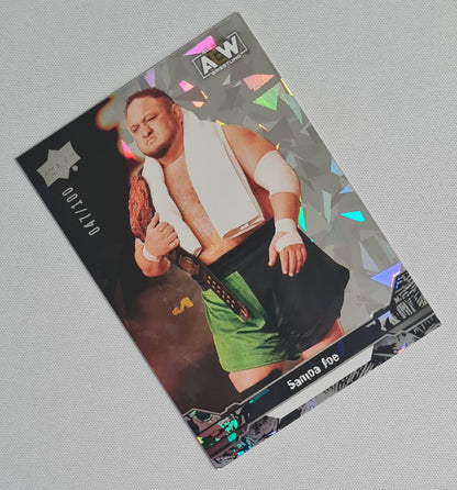 Samoa Joe - 2023 Upper Deck AEW Wresting Piledriver #3 Cracked Ice /100