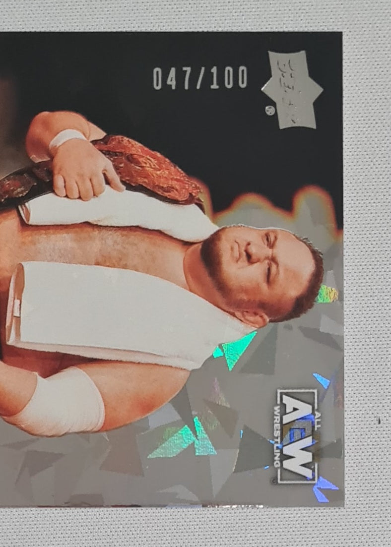Samoa Joe - 2023 Upper Deck AEW Wresting Piledriver #3 Cracked Ice /100