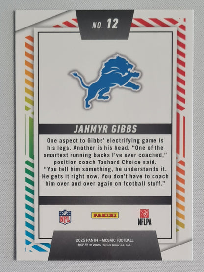 Jahmyr Gibbs - 2025 Panini Mosiac Men of Mastery #12