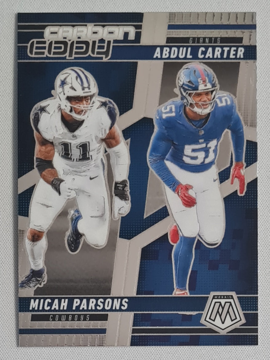 Micha Parsons Abdul Carter - 2025 Panini Mosaic Carbon Copy #CC0-5