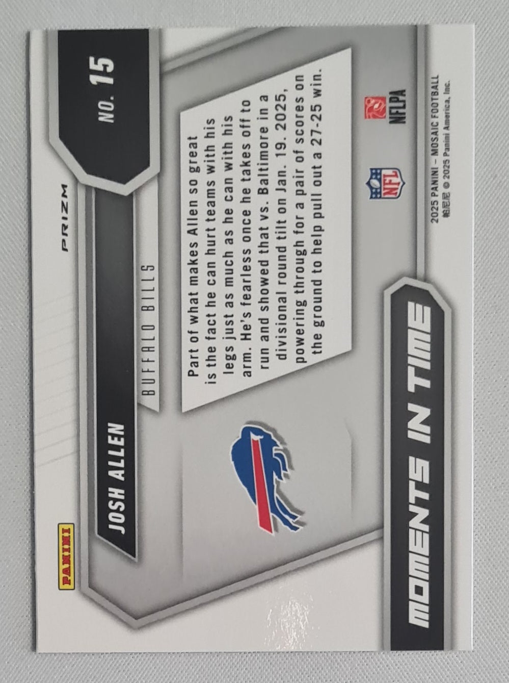 Josh Allen - 2025 Panini Mosaic Moments in Time #15
