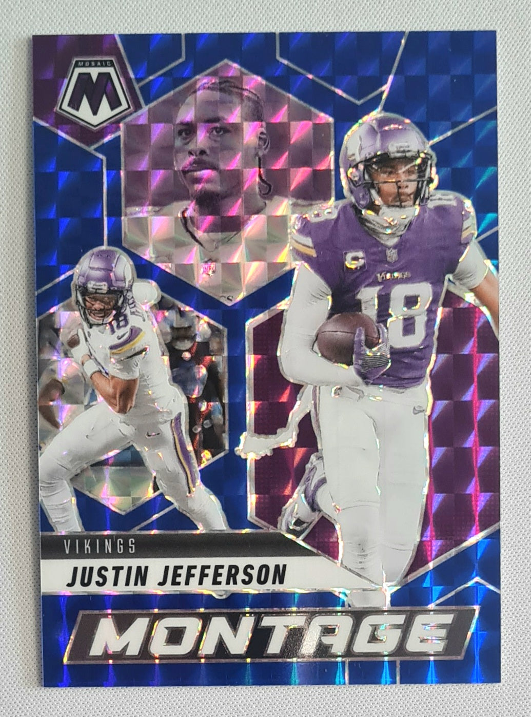 Justin Jefferson - 2025 Panini Mosaic Montage Blue /99 #27