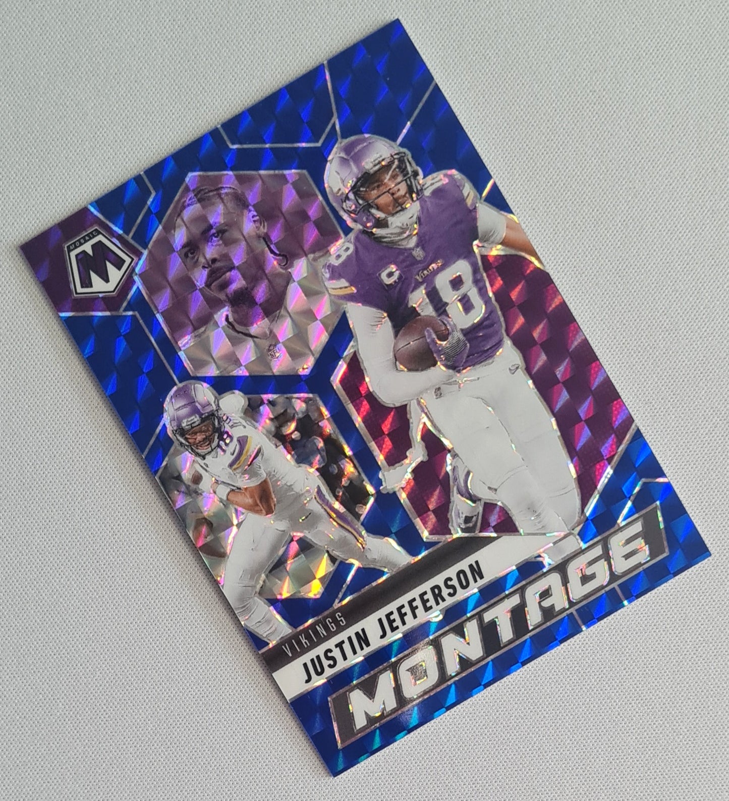Justin Jefferson - 2025 Panini Mosaic Montage Blue /99 #27