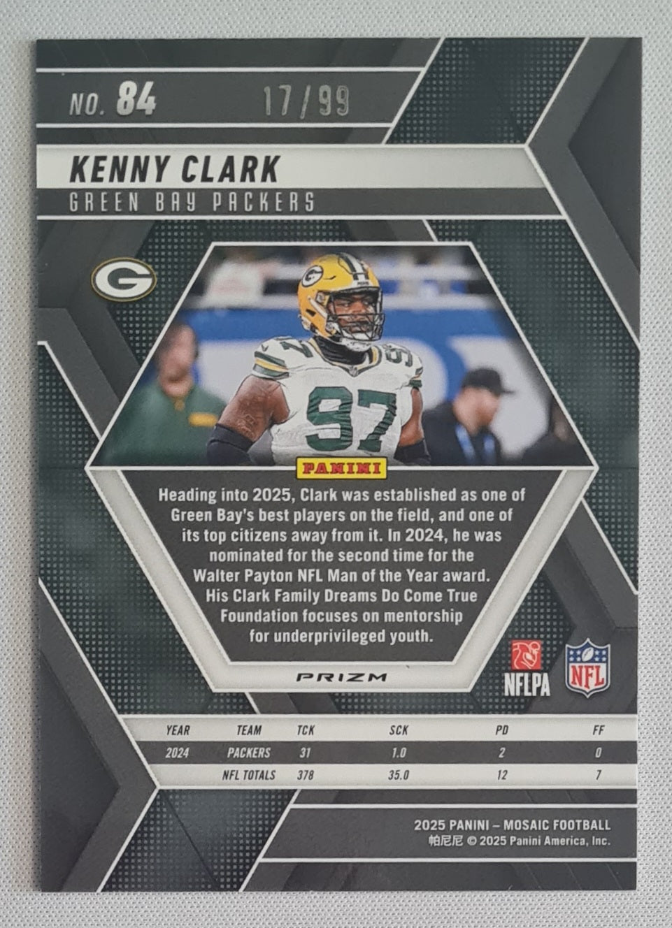 Kenny Clark - 2025 Panini Mosaic Blue /99 #84