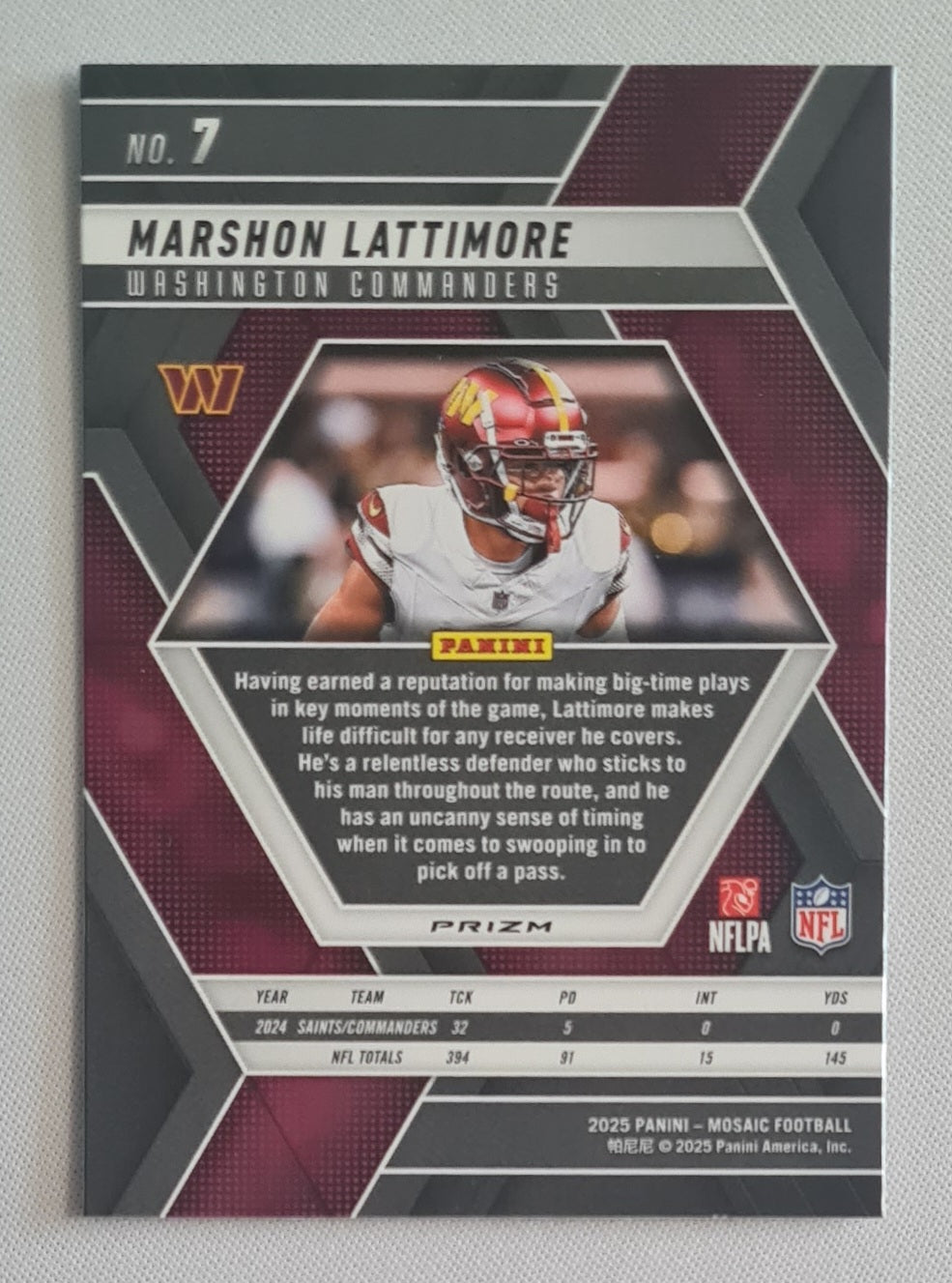 Marshon Lattimore - 2025 Panini Mosaic #7