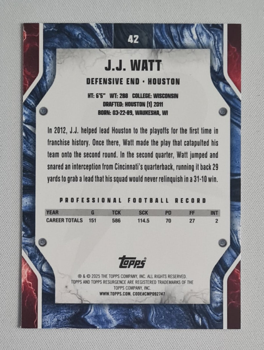 J.J. Watt - 2025 Topps NFL Houston #42 Disco