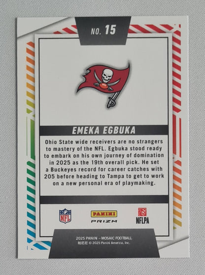 Emeka Egbuka - 2025 Panini Mosaic NFL Football Men of Mastery - Tampa Bay Buccaneers (RC) #15
