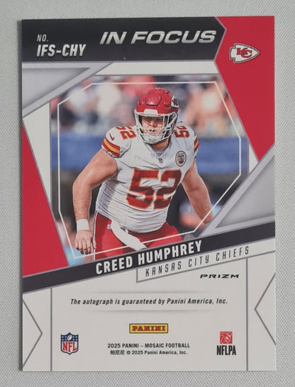 Creed Humphrey - 2025 Panini Mosaic NFL Football In Focus - Kansas City Chiefs #IFS-CHY /Auto