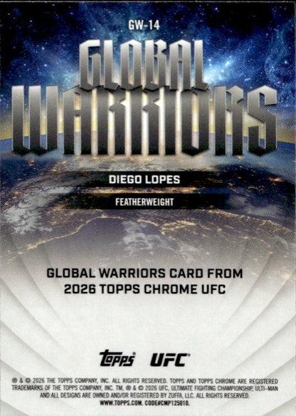 Diego Lopes - 2026 Topps Chrome UFC Global Warriors #GW-14