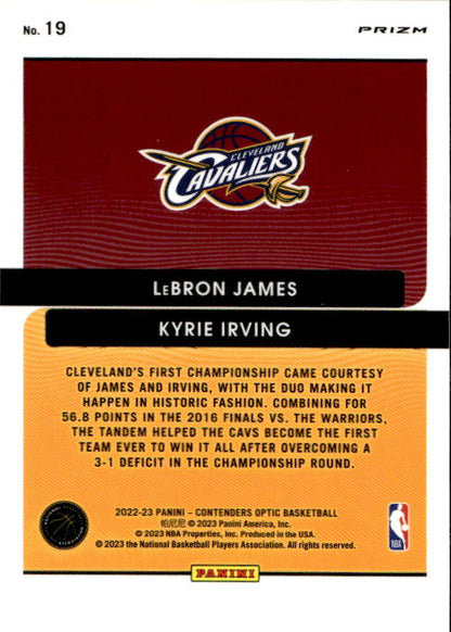 LeBron James & Kyrie Irving - 2022/23 Panini Contenders Optic Legendary Silver Prizm #19 Cleveland Cavaliers