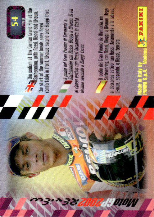 Valentino Rossi - 2002 Panini MotoGP2002 Review #54