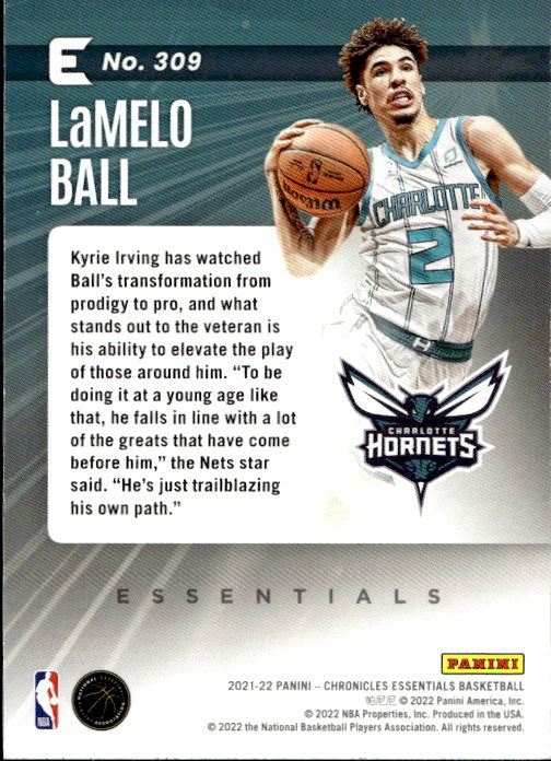 LaMelo Ball - 2021/22 Panini Chronicles Essentials Green #309 Charlotte Hornets