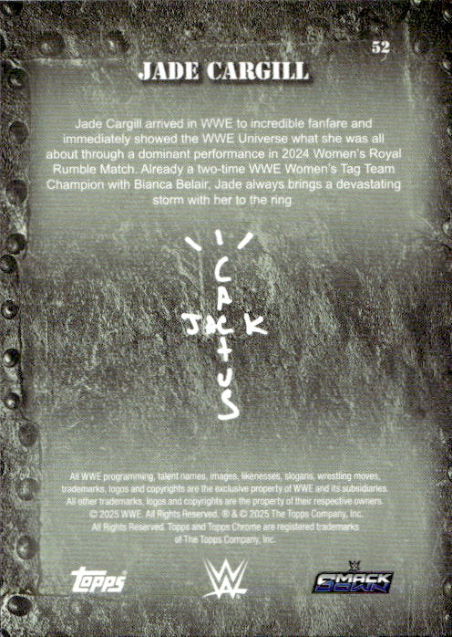 Jade Cargill - 2025 Topps Chrome WWE x Cactus Jack #52