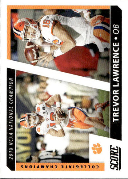 Trevor Lawrence - 2021 Panini Score Football Collegiate Champions #CC10 Clemson