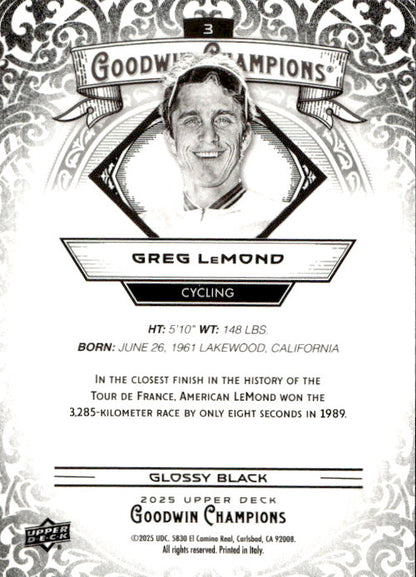 Greg LeMond - 2025 Upper Deck Goodwin Champions Glossy Black #3