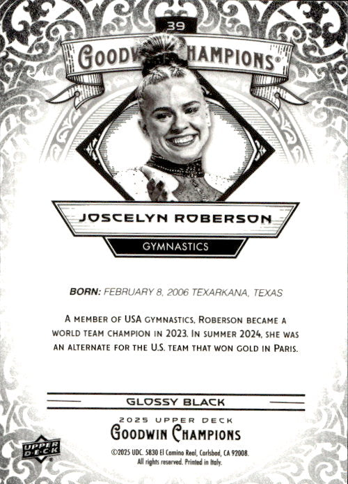 Joscelyn Roberson - 2025 Upper Deck Goodwin Champions Glossy Black #39