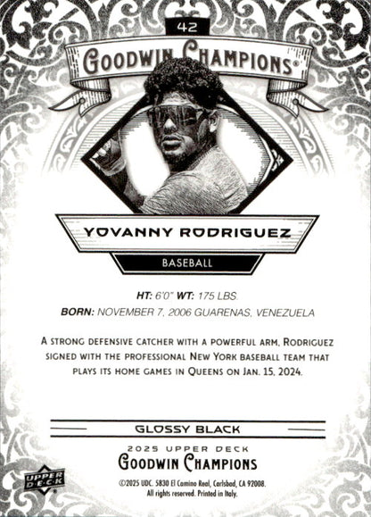 Yovanny Rodriguez - 2025 Upper Deck Goodwin Champions Glossy Black #42