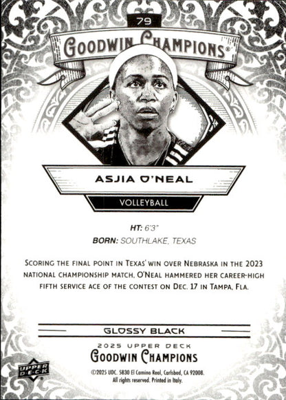 Asjia O'Neal - 2025 Upper Deck Goodwin Champions Glossy Black #79