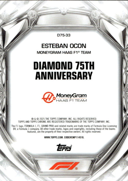 Esteban Ocon - 2025 Topps Chrome F1 Night Vision Mini Diamond 75th Anniversary /299 #D75-33