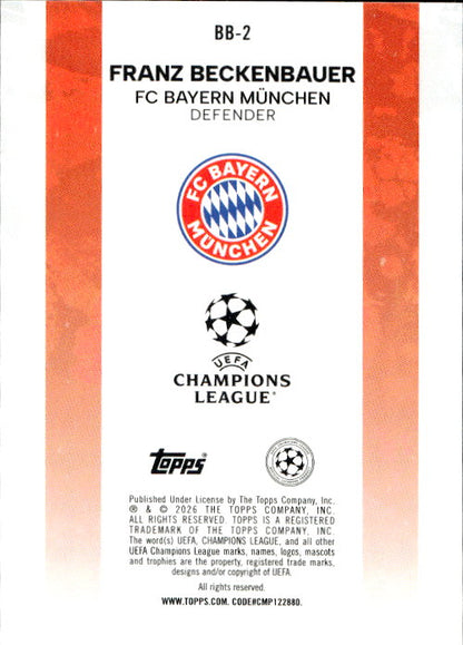 Franz Beckenbauer - 2026 Topps UCL #BB-2 Franz Beckenbauer