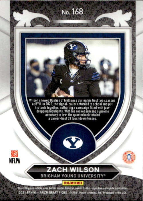 Zach Wilson - 2021 Panini Prizm Draft Picks Crusade #168 New York Jets