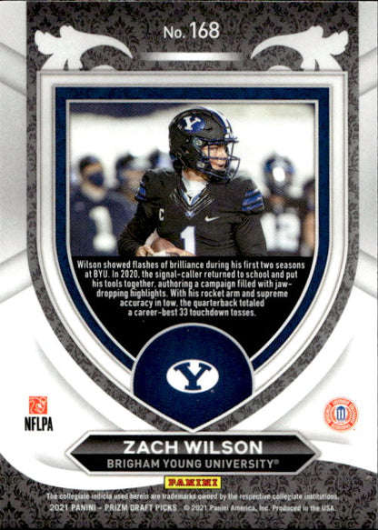 Zach Wilson - 2021 Panini Prizm Draft Picks Crusade #168 New York Jets