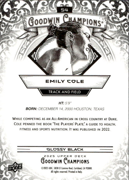 Emily Cole - 2025 Upper Deck Goodwin Champions Glossy Black #54