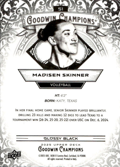 Madisen Skinner - 2025 Upper Deck Goodwin Champions Glossy Black #51