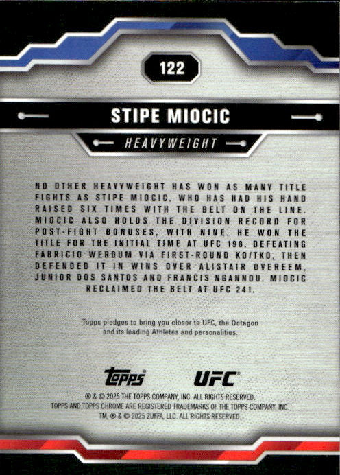 Stipe Miocic - 2025 Topps Chrome UFC X Fractor #122