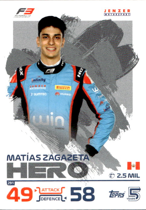 Matias Zagazeta - 2024 Topps F1 Turbo Match Attax Hero #291