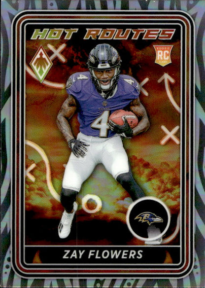 Zay Flowers - 2023 Panini Phoenix Hot Routes #HR-6 Baltimore Ravens