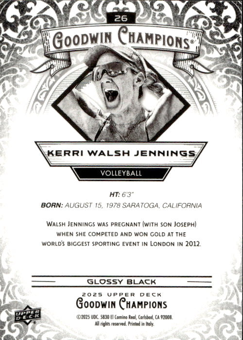 Kerri Walsh Jennings - 2025 Upper Deck Goodwin Champions Glossy Black #26