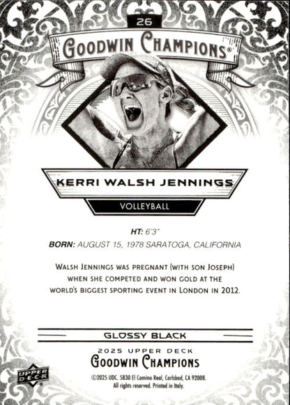 Kerri Walsh Jennings - 2025 Upper Deck Goodwin Champions Glossy Black #26