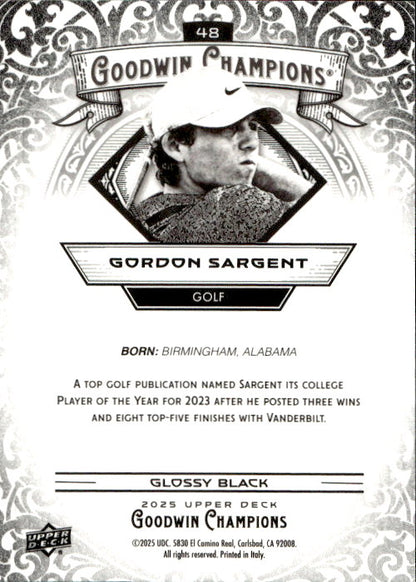 Gordon Sargent - 2025 Upper Deck Goodwin Champions Glossy Black #48