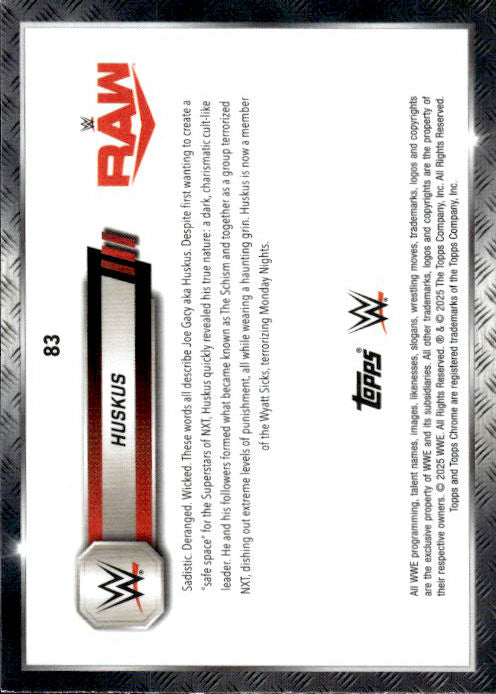 Huskus - 2025 Topps Chrome WWE Silver #83