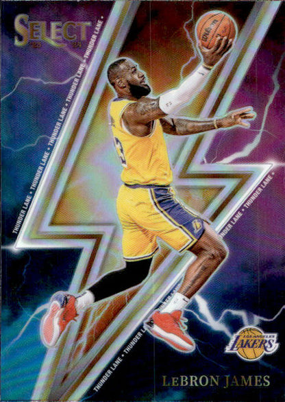 LeBron James - 2023/24 Panini Select Basketball Thunder Lane Prizm #8 Los Angeles Lakers