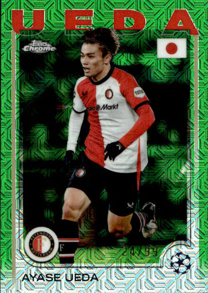 Ayase Ueda - 2024/25 Topps Chrome UCC Japan Edition Green /99 #74 Feyenoord Rotterdam