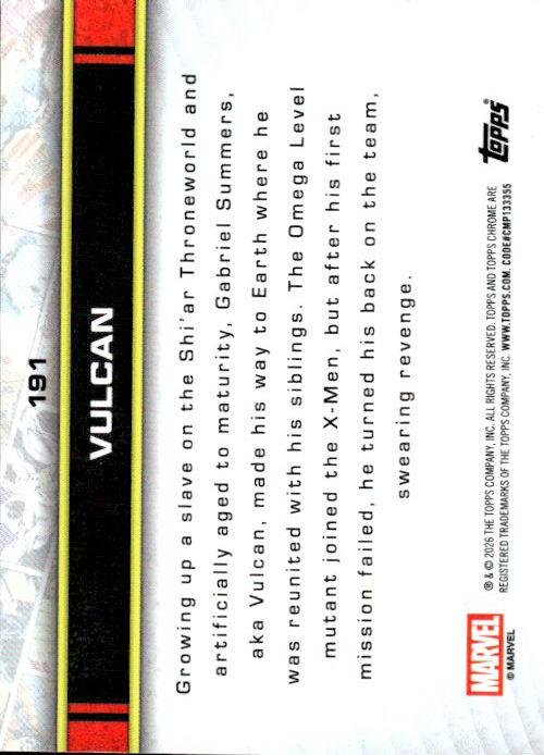 Vulcan - 2025/26 Topps Chrome Marvel #191